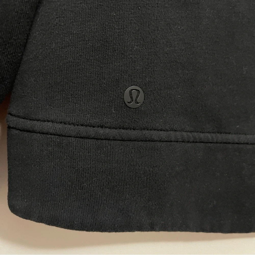 Lululemon Be True Crew Neck Black Fleece Sweatshirt Top 8